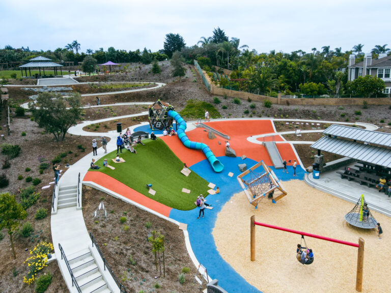 Aerial image of the colorful park