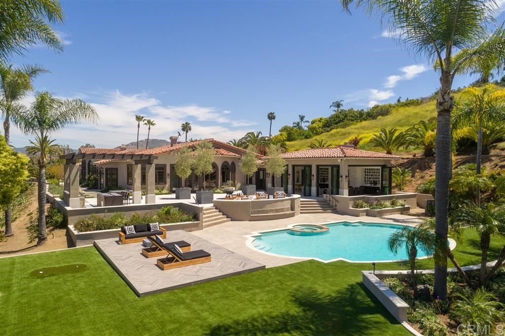 Hillside Opulent Estate in Rancho Santa Fe California with Pool