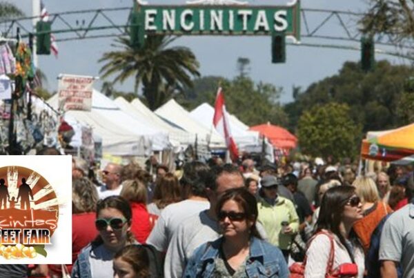 A Crowd of Men, Women and Children Shopping at the Encinitas Street Fair