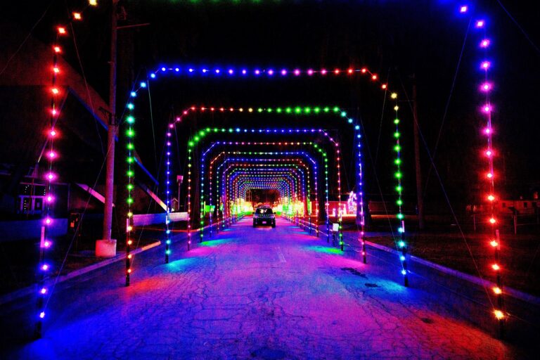 Tunnel of Lights Display With Car Driving THrough at the Del Mar Fairgrounds